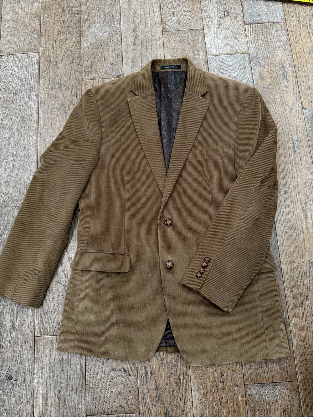 Vintage Lauren Ralph Lauren Corduroy Sport Coat Blazer Brown 40R